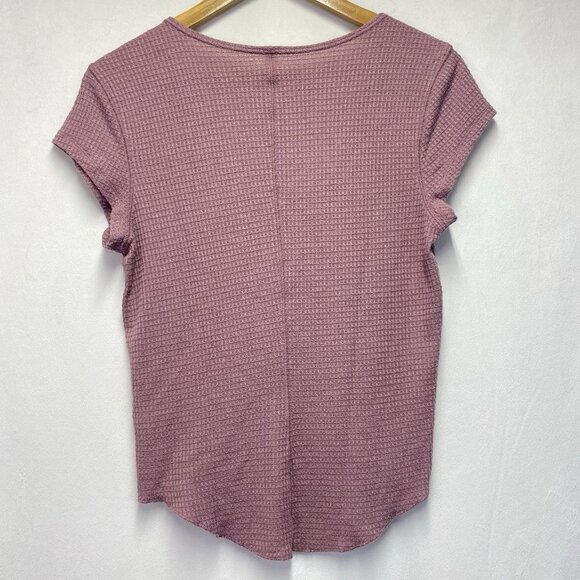 Free People Intimately Waffle Knit Scoop Neck Cap Sleeve Top Women Large Mauve - Picture 2 of 10